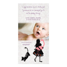 Thank You Alice in Wonderland Baby Photo Card