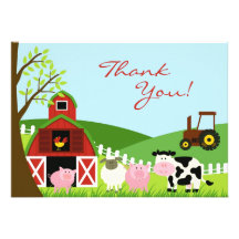 Thank You Animals Card Personalised Invitations