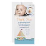 Thank You Baby Boy's 1st Birthday Party Photocard Custom Photo Card