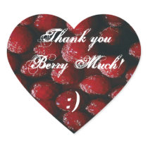 Thank You Berry Much Raspberry Heart Sticker