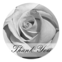 Thank You Black and White Rose Sticker