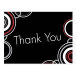 Thank You - Black & Red Circles Postcard