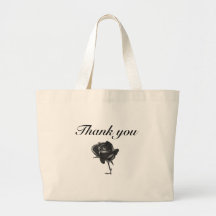 thank you black rose tote bags