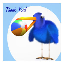 Thank You! Bluebird Beachball Thankyou Invites