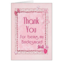 Thank you bridesmaid greeting card