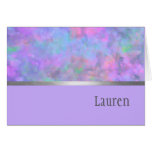 Thank You Card Abstract Purple Pink Blue Silver