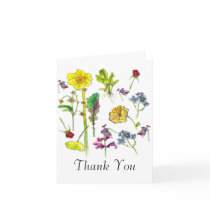 Thank You Card Botanical Art Vegetable Flowers