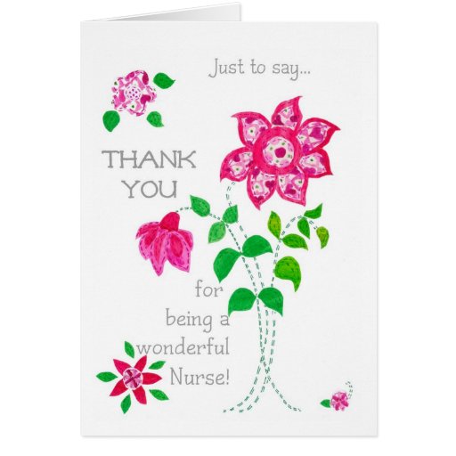 Thank You Card for a Nurse Zazzle