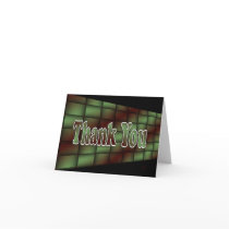 Thank You Card- green & brown - blank insideq