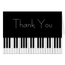 Thank You Card - Piano Keys black white