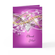 Thank You Card Pink Gold Diamond Jewel