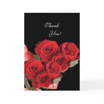 Thank You Card Red Rose Black