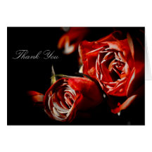 Thank You Card - Red Roses