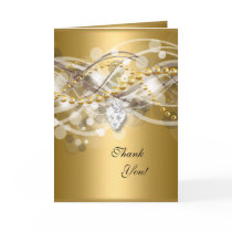 Thank You Card White Gold