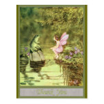 Thank You Card with Fairy and Frog Postcards
