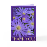 Thank You Cards Blue Flowers Custom Greeting Card