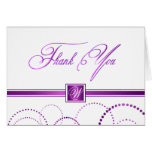 Thank You Cards - Purple and White - Custom