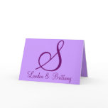Thank You Cards: Subtle Monogram (Purple)
