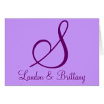 Thank You Cards: Subtle Monogram (Purple)