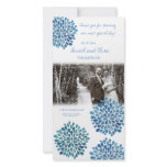 Thank You Cerulean Blue Flower Blooms Wedding photo cards