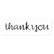 Thank You Cursive black Business Card