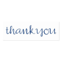 Thank You Cursive blue Business Card