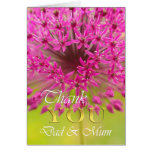 Thank you Dad & Mum, purple flower close up Greeting Card