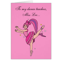 Thank You Dance Teacher Card: Customisable