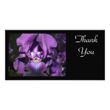 Thank You-Deep Purple Iris Personalized Photo Card