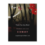 Thank you elegance poppy doll bird night Postcard