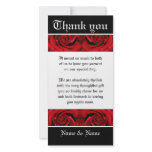 Thank you flower rose red ~ customise it photo cards