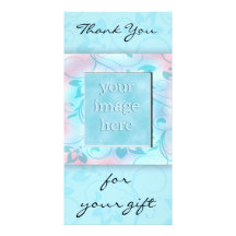 Thank you for the gift -blue photo card template