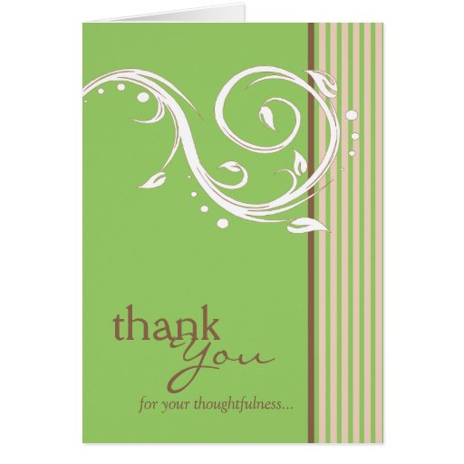 Thank You for Your Thoughtfulness Sage Green Note Card ...
