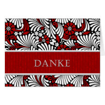 Thank You German Informal Greeting - Red and Whit Greeting Card