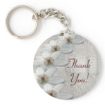 Thank You Gift - Key Chain White Lace and Flowers keychains