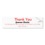 Thank You, Governor Christie bumper stickers