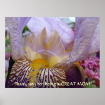 THANK YOU GREAT MOM! Gift Art Print Iris Flowers