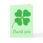 Thank you, Green Shamrock Green Dots Wedding Cards