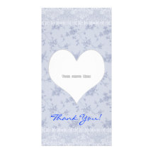 Thank You Heart Flowers Lace Photo Card Template