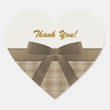 Thank You Heart Shaped Sticker