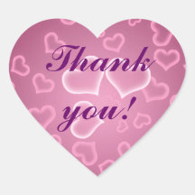 THANK YOU HEARTS HEART STICKERS