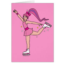 Thank You Ice Skating Birthday Party Greeting Cards