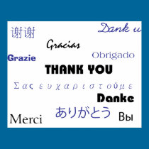 Thank You (in black and blue002) Print posters