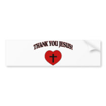 Thank You Jesus (Heart) Bumper Sticker