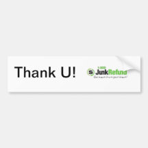 Thank You Junk Refund Bumper Sticker