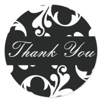 Thank You Leaf Flourish Envelope Sticker Seal