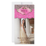 Thank You Leopard Lace Jewel Sweet 16 Pink photo cards