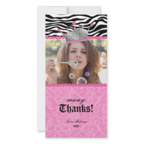 Thank You leopard zebra Lace Crown Jewel Sweet 16