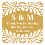 Thank You Letter Monogram Wedding Favour Labels stickers