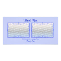Thank You Light Blue 2 Photos Photo Cards